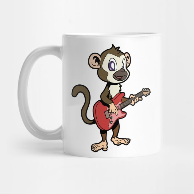 Squirrel monkey playing electric guitar by Modern Medieval Design